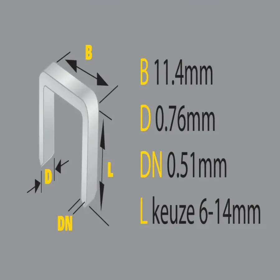 STANLEY nieten type a 11.4x14mm 1000st