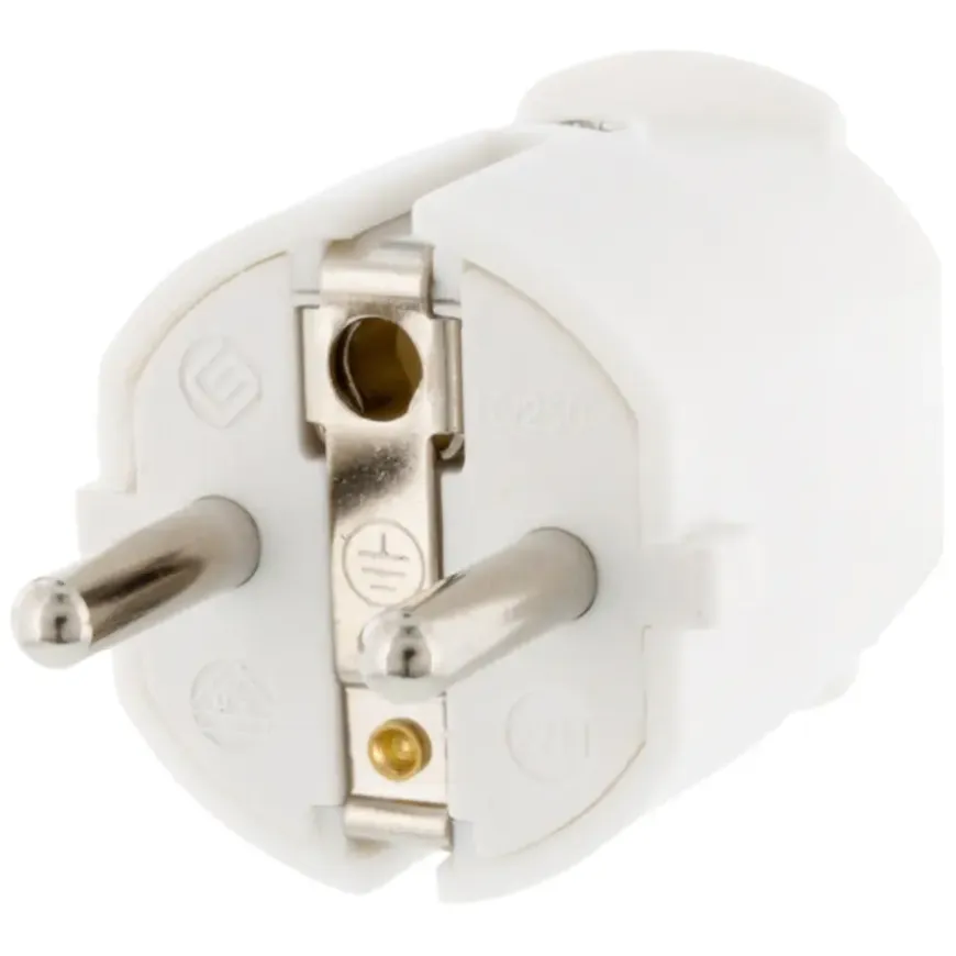 Stekker PVC Randaarde Wit