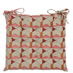 Geen Stoelkussen tuin katoen geometrisch design roze 40 x 40 x 5 cm