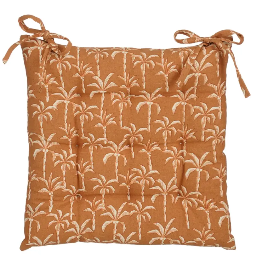 Geen Stoelkussen tuin katoen palmbomen design oranje 40 x 40 x 5 cm