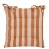 Geen Stoelkussen tuin katoen streep bruin 40 x 40 x 5 cm