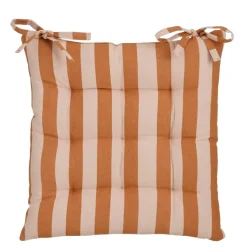 Geen Stoelkussen tuin katoen streep bruin 40 x 40 x 5 cm