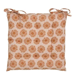Geen Stoelkussen tuin katoen zon design oranje 40 x 40 x 5 cm