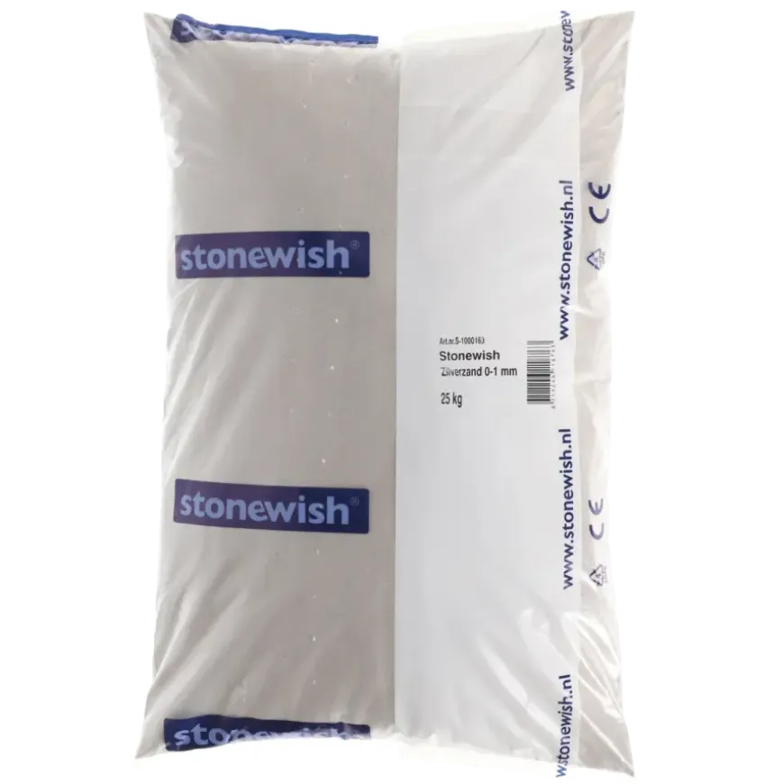 Stonewish zilverzand 0-1 mm 25 kg