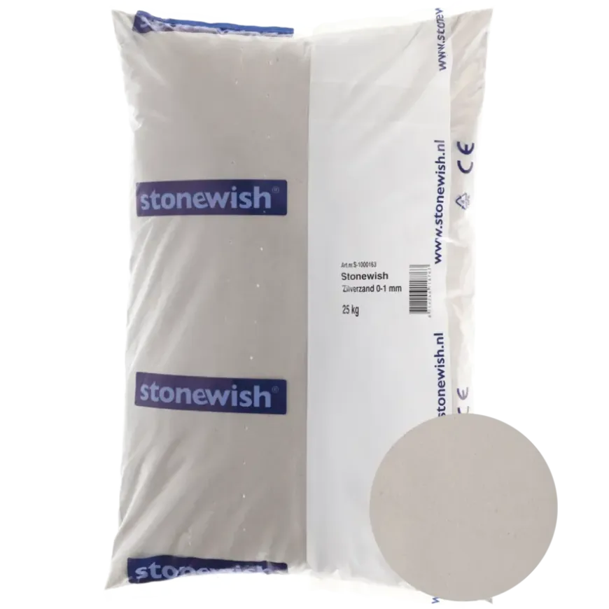 Stonewish zilverzand 0-1 mm 25 kg