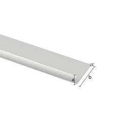 Geen Tafelrand aluminium mat zilver 25x1000x1,5mm