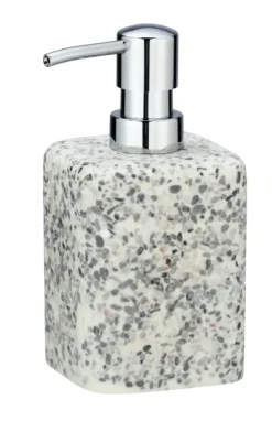 Geen Terrazzo zeepdispenser Polyresin wit/beige/grijs 240 ml