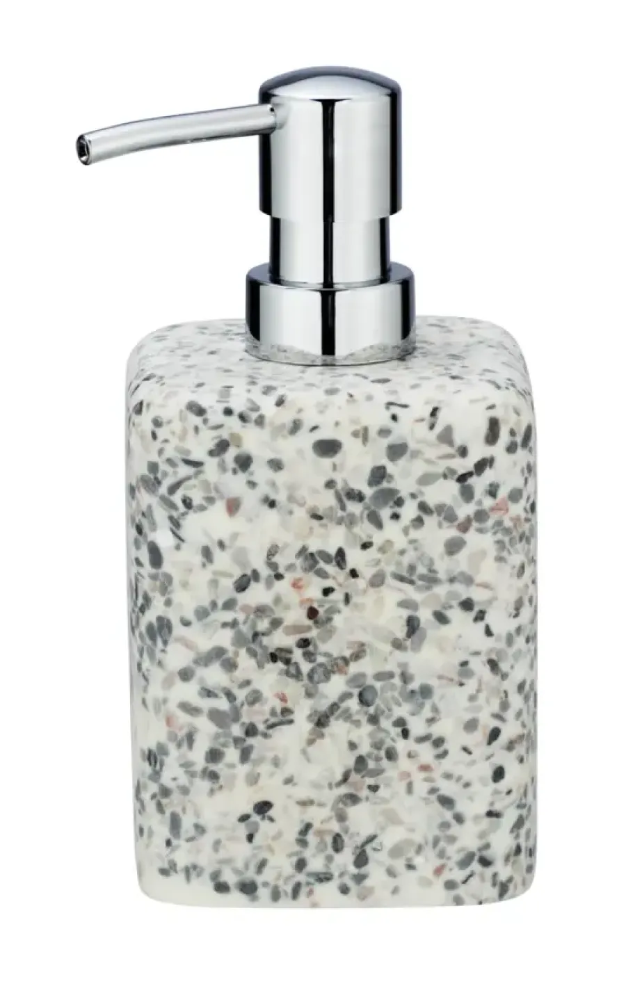 Geen Terrazzo zeepdispenser Polyresin wit/beige/grijs 240 ml
