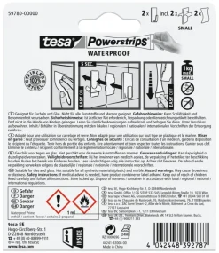 Tesa Haak Powerstrip rechthoekig S Metaal - 2 stuks