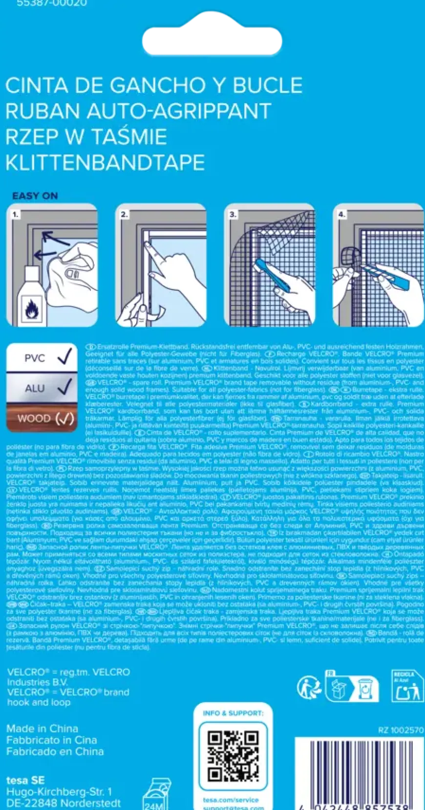 tesa Insect Stop klittenband vervangingsrol voor raamhor Comfort 560 cm