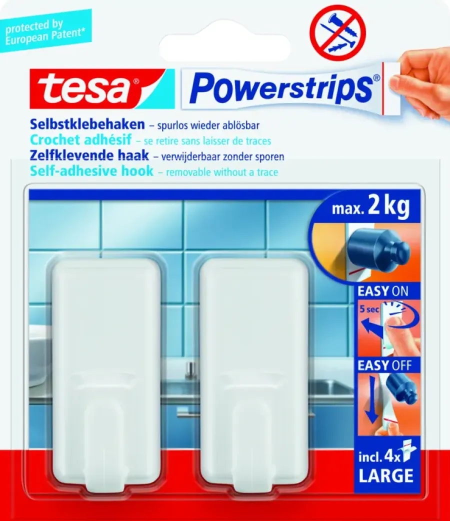 Tesa Powerstrips haak groot 2 stuks