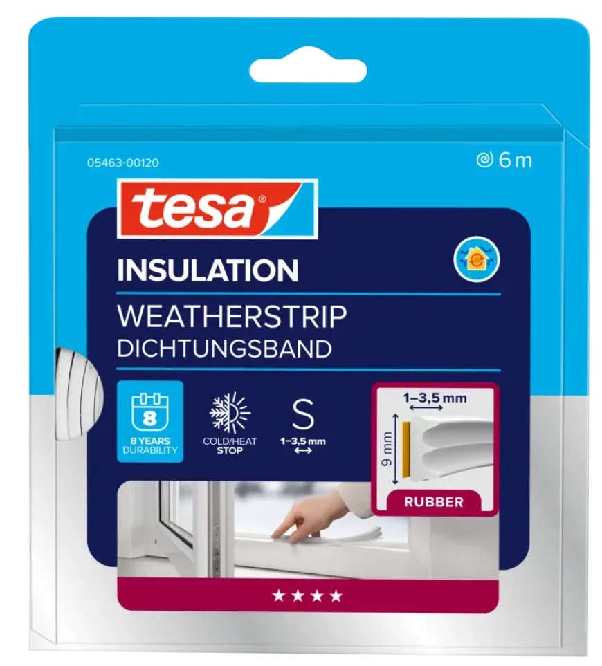 Tesa Tochtband E-profiel zelfklevend wit 6m