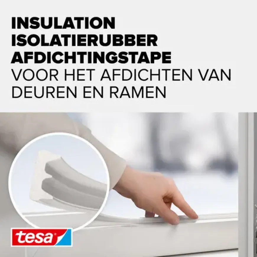 Tesa Tochtband E-profiel zelfklevend wit 25m