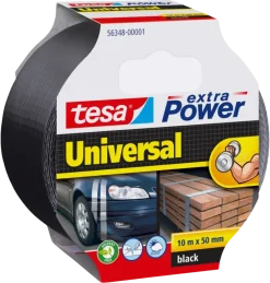 Tesa Universal Extra Power reparatietape zwart 50 mm x 10 m
