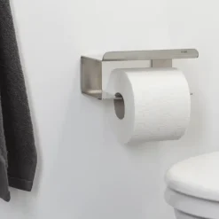 Tiger Colar toiletrolhouder met plateau RVS