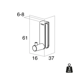 Tiger haak mat zwart voor douchecabine 6–8 mm