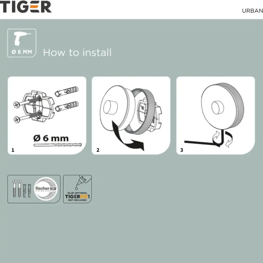 Tiger Haak Urban Groot Wit