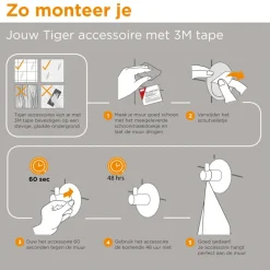 Tiger handdoekhaak geborsteld goud