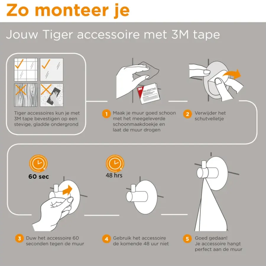 Tiger handdoekhaak geborsteld goud