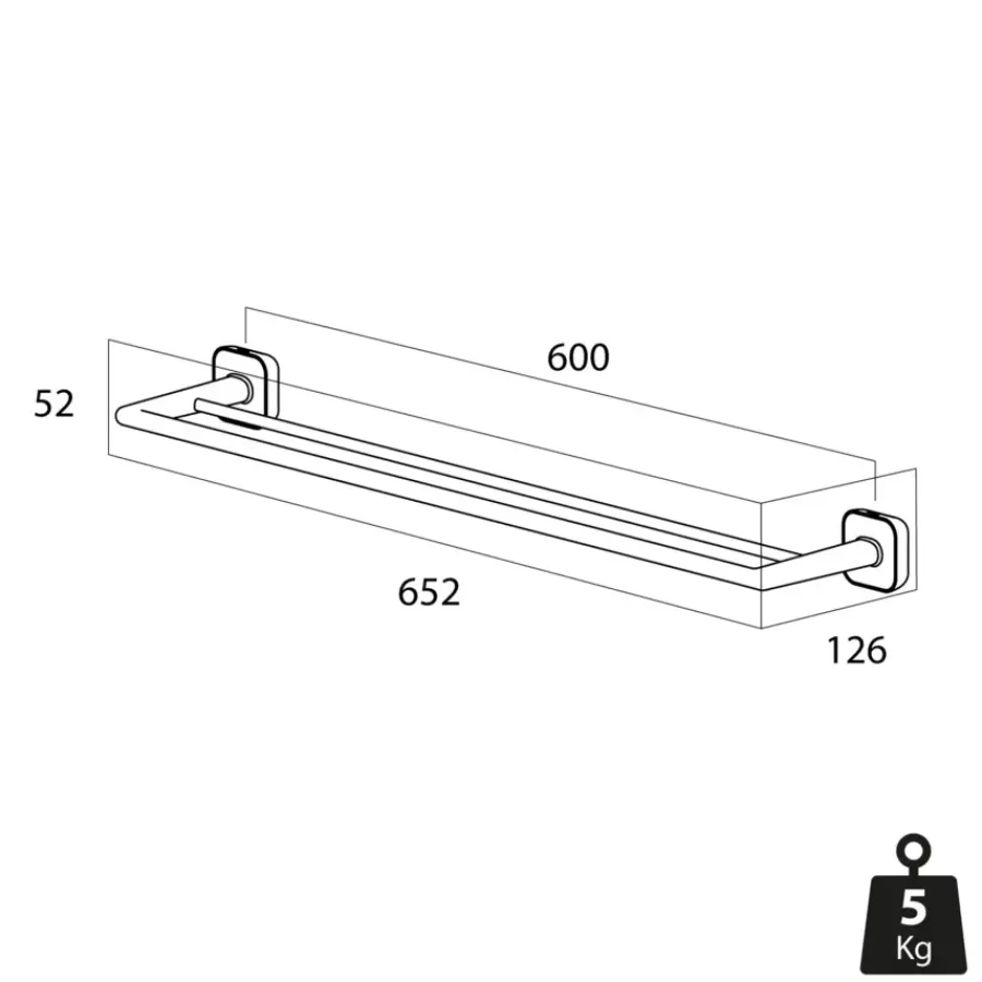 Tiger handdoekrek Carv dubbel 65,2 cm Zwart
