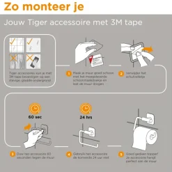 Tiger handdoekrek Colar zwart