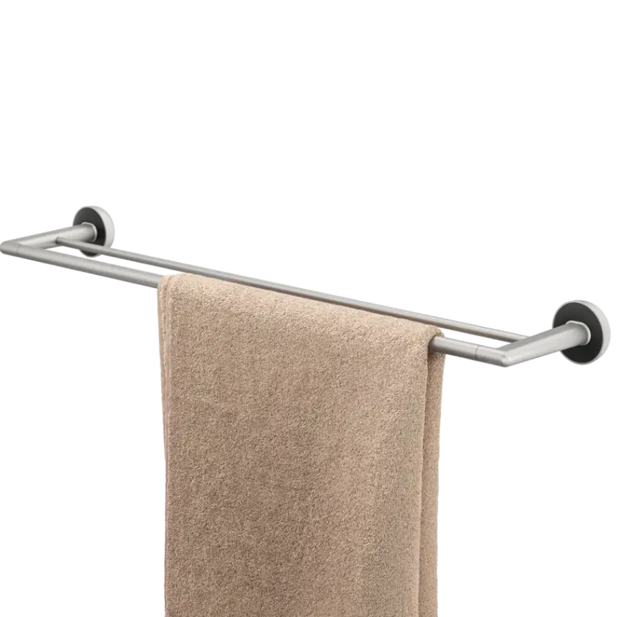 Tiger handdoekrek Cooper dubbel 65,2 cm RVS geborsteld / Zwart