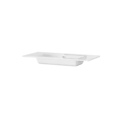 Tiger inbouw wastafel T-line Quadro glanzend wit keramiek 101 cm