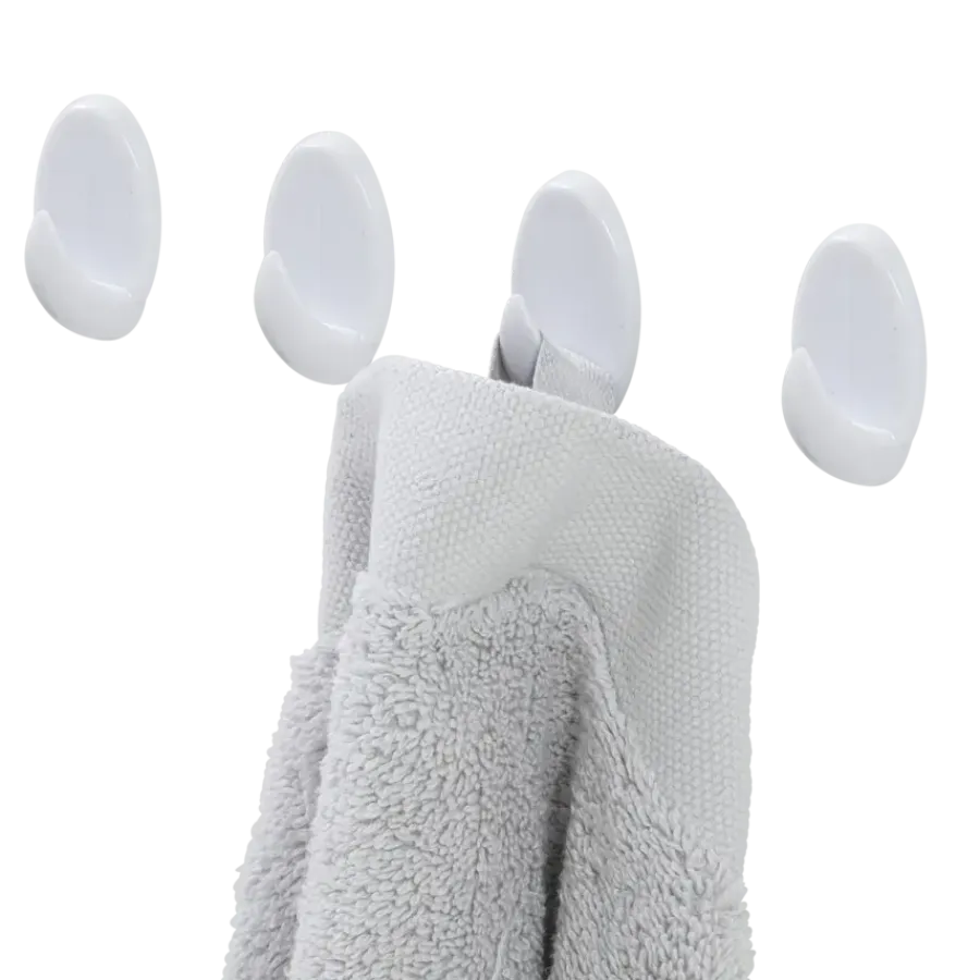 Tiger ophang haak Baseline Oval medium wit ABS set van 4
