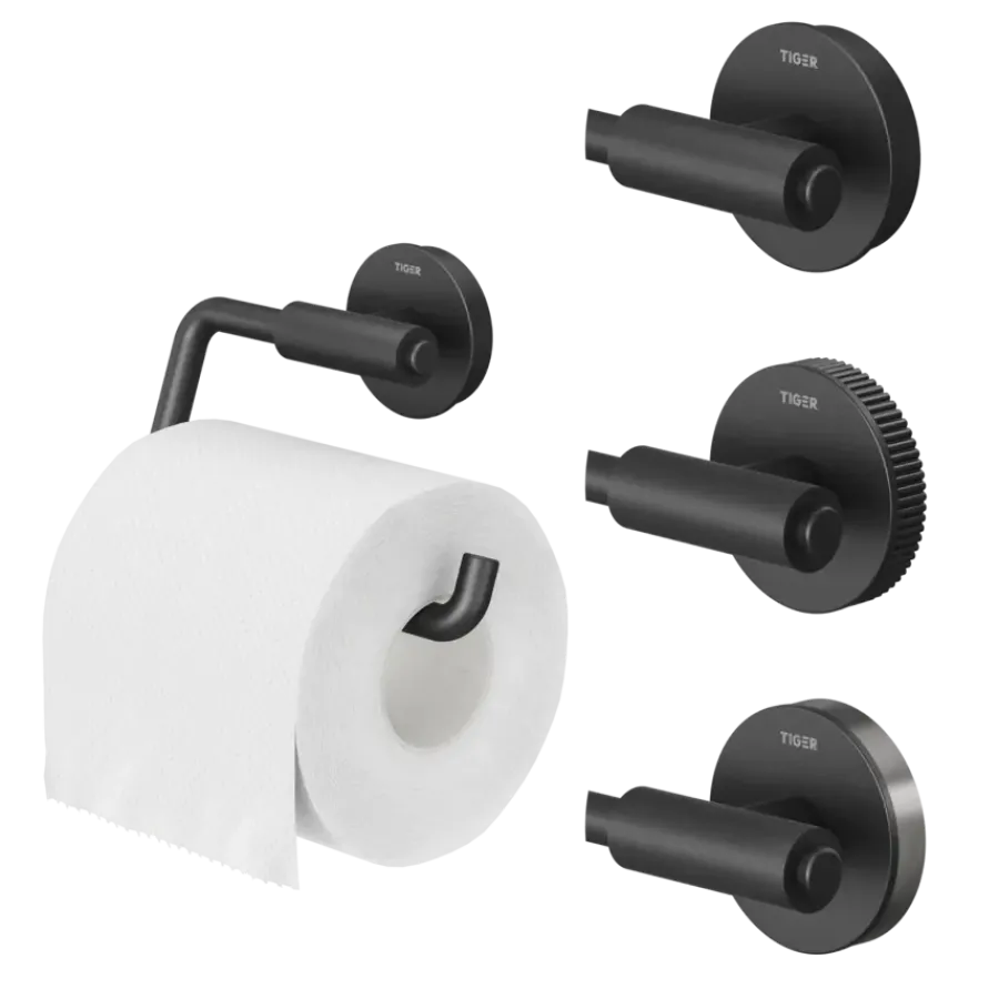 Tiger Orion toiletrolhouder zonder klep - Zwart