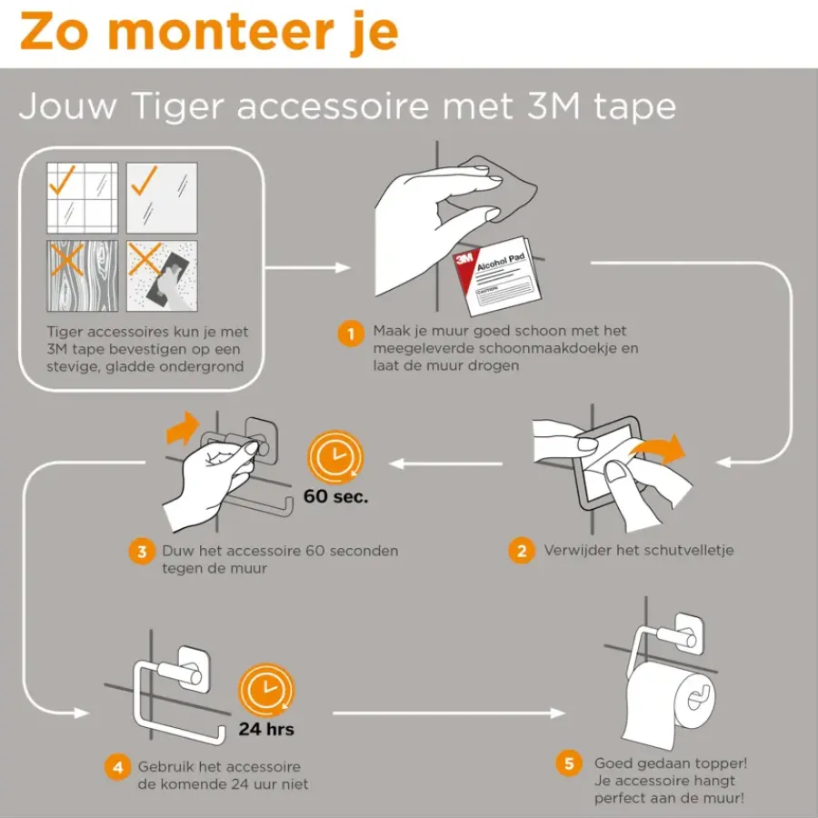 Tiger Reserverolhouder Tune Hangend messing zwart