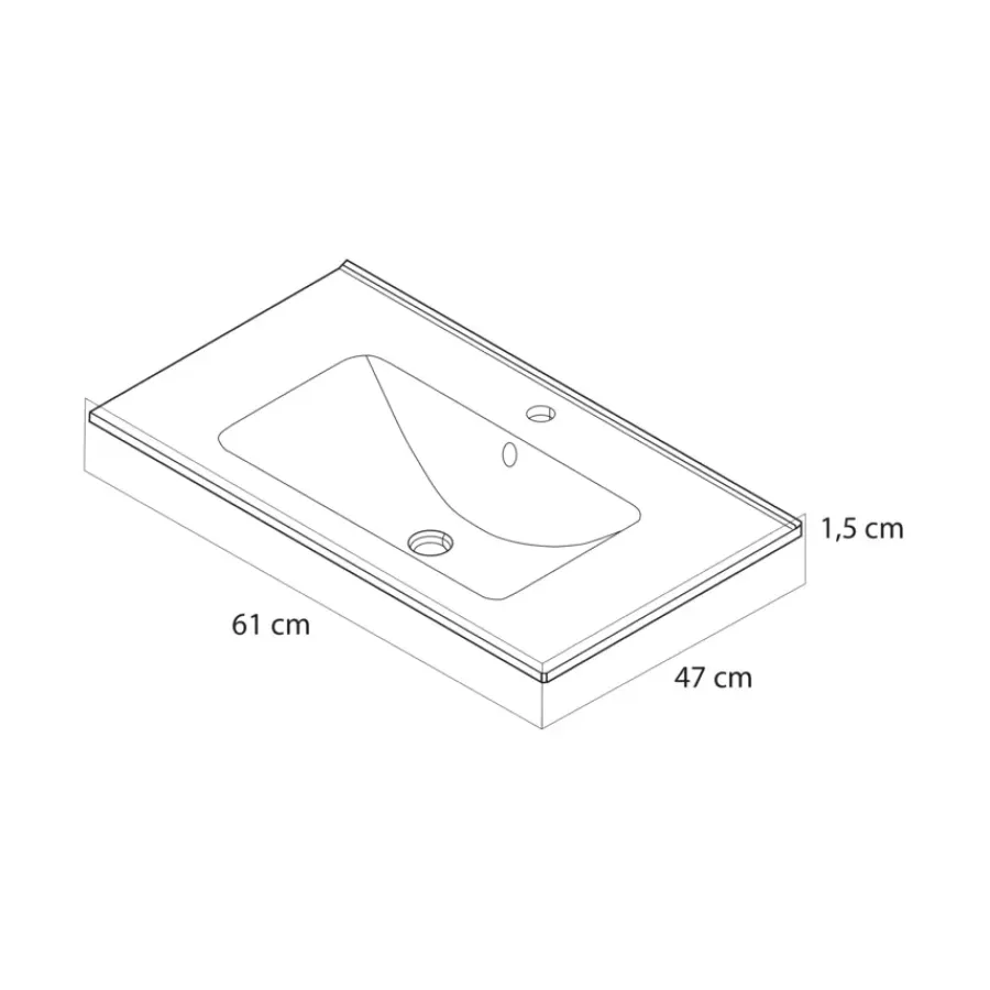 Tiger T-Line Quadro inbouwmeubel 61 cm meubel wit