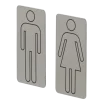 Tiger toilet bordjes man vrouw geborsteld RVS zelfklevend