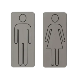 Tiger toilet bordjes man vrouw geborsteld RVS zelfklevend