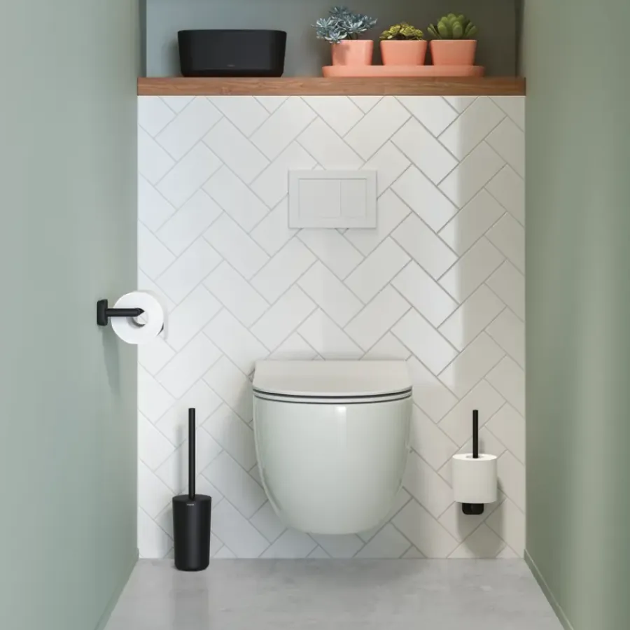 Tiger toiletborstel Carv met houder vrijstaand Zwart