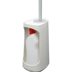 Tiger Toiletborstelhouder TESS met opbergfunctie vrijstaand en Swoop borstel flexibel wit/lichtgrijs