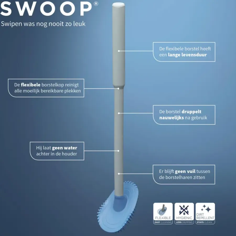 Tiger Toiletborstelhouder TESS vrijstaand met Swoop borstel wit/lichtgrijs