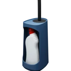 Tiger Toiletborstelhouder TESS met opbergfunctie vrijstaand en Swoop borstel flexibel blauw/zwart