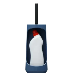Tiger Toiletborstelhouder TESS met opbergfunctie vrijstaand en Swoop borstel flexibel blauw/zwart