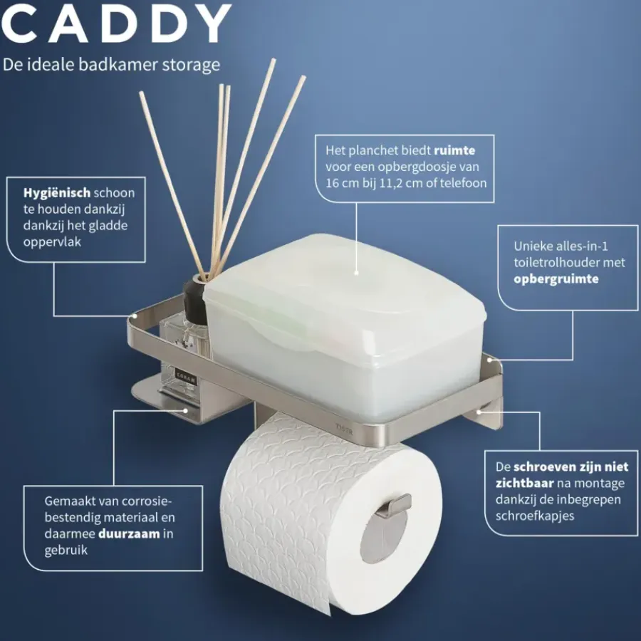 Tiger toiletrolhouder Caddy Rvs