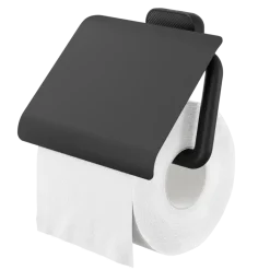 Tiger toiletrolhouder Carv met klep Zwart