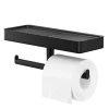Tiger toiletrolhouder Carv met planchet Zwart