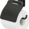 Tiger toiletrolhouder Colar met klep Zwart