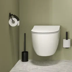 Tiger toiletrolhouder Colar met klep Zwart