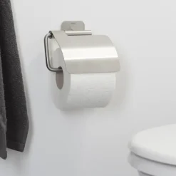 Tiger Toiletrolhouder Colar RVS met Klep