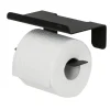 Tiger toiletrolhouder Colar met planchet Zwart