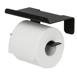 Tiger toiletrolhouder Colar met planchet Zwart