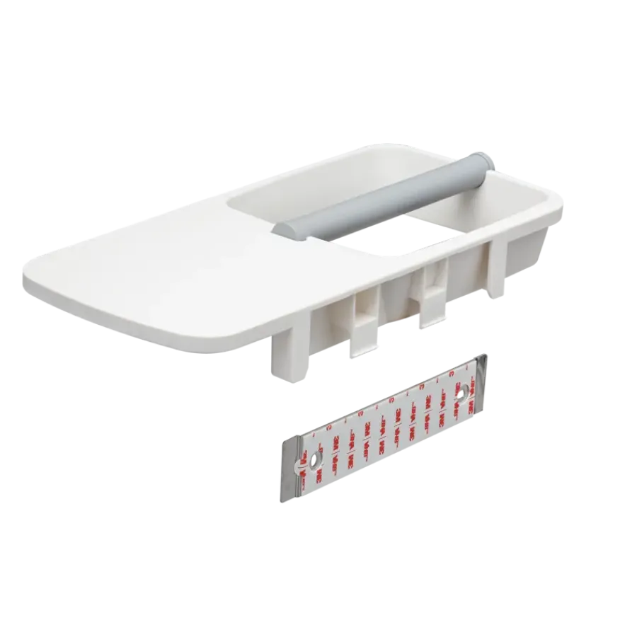 Tiger Toiletrolhouder TESS met planchet wit/lichtgrijs
