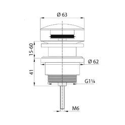 Tiger wastafelplug 5/4" RVS