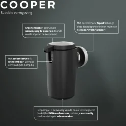 Tiger zeepdispenser Cooper 175 ml Zwart / RVS geborsteld
