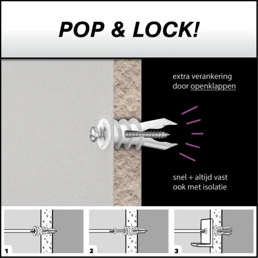 Toggler gipsplaatplug mini SPM 9.5-15 mm met schroeven 6 stuks